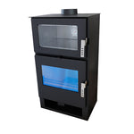 Lade das Bild in den Galerie-Viewer, Carrio Inox Holzofen mit Backofen 9 kW – Effiziente Heizung und Kochlösung
