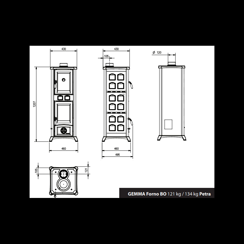 La Nordica Gemma Forno 5.0 Holzofen: 7,3 kW, Naturstein, Integrierter Backofen für Gemütlichkeit