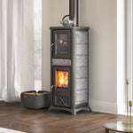 Lade das Bild in den Galerie-Viewer, La Nordica Gemma Forno 5.0 Holzofen: 7,3 kW, Naturstein, Integrierter Backofen für Gemütlichkeit
