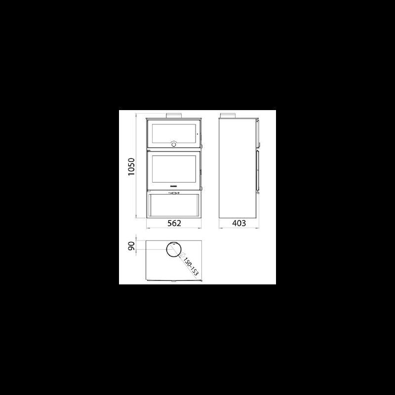 Panadero Zamora Holzofen mit Backofen 7,1 kW - Effizient Heizen & Kochen