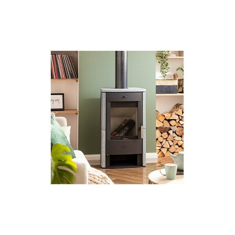 Brasil Holzofen Speckstein 6 kW: Effizient, Modern, Große Sichtscheibe, Langlebig