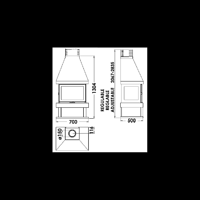 Panadero Kanada 5,9 kW Holzofen: Effizient, mit Dreifachverbrennung und Großer Sichtscheibe