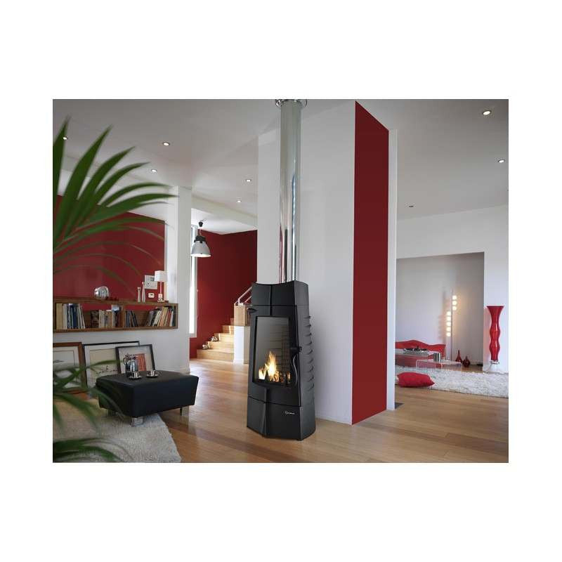 Invicta Chamane 10 kW Holzofen: Modernes Gusseisen, Großes Sichtfenster, 7-Sterne-Leistung
