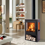 Lade das Bild in den Galerie-Viewer, Panadero Coral 3V Holzofen: Effizienter 5,4 kW Kaminofen mit Dreiseiten-Flammenblick
