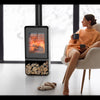 ETNA Domino Holzofen mit integriertem Scheitholzfach – 8,5 kW, Grüne Flamme A+