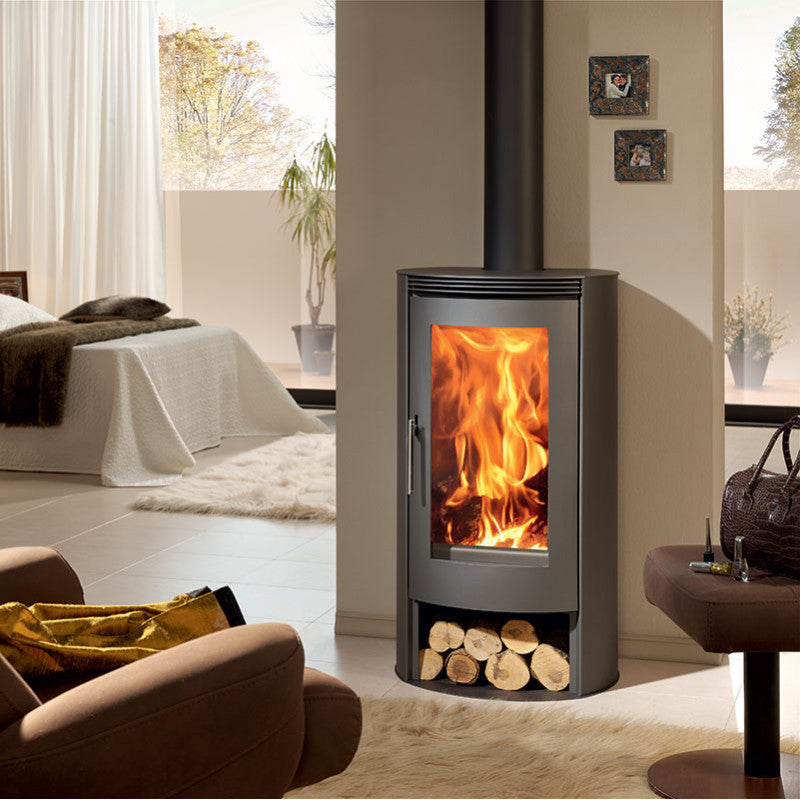 Panadero Helena 8 kW Dichter Holzofen: Raumluftunabhängig, Große Sichtscheibe, Holzfach