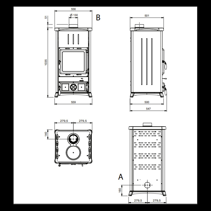 La Nordica Fedora Steel Holzofen: 8,3 kW, Stahl, Gusseisen, umweltfreundlich, modernes Design