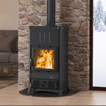 Lade das Bild in den Galerie-Viewer, La Nordica Fedora Steel Holzofen: 8,3 kW, Stahl, Gusseisen, umweltfreundlich, modernes Design
