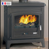 Godin Fonteval Gusseisen Holzofen 10 kW, Effizient, Modern, Großes Sichtfenster