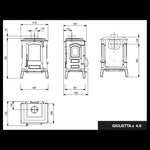 Lade das Bild in den Galerie-Viewer, Giulietta X 4.0 Gusseisen Holzofen: Kompakt, Effizient, Hohe Leistung 6,5 kW
