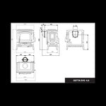 Lade das Bild in den Galerie-Viewer, Isetta Evo 4.0 Holzofen: Leistungsstarker 7,3 kW Gusseisen Kaminofen, Ecodesign zertifiziert
