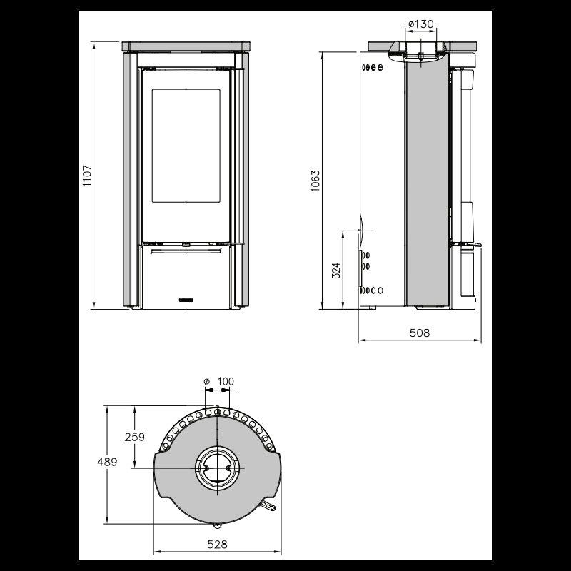 La Nordica Liù Pietra Holzofen: Naturstein, hohe Effizienz, kompaktes Design