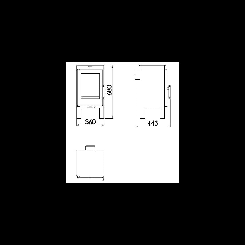 Panadero Lys Holzofen: Effizienter 6,3 kW Kaminofen mit großer Sichtscheibe