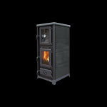 Lade das Bild in den Galerie-Viewer, Olympia Plus Holzofen 13 kW mit integriertem Backofen und Gusseisen-Kochplatte

