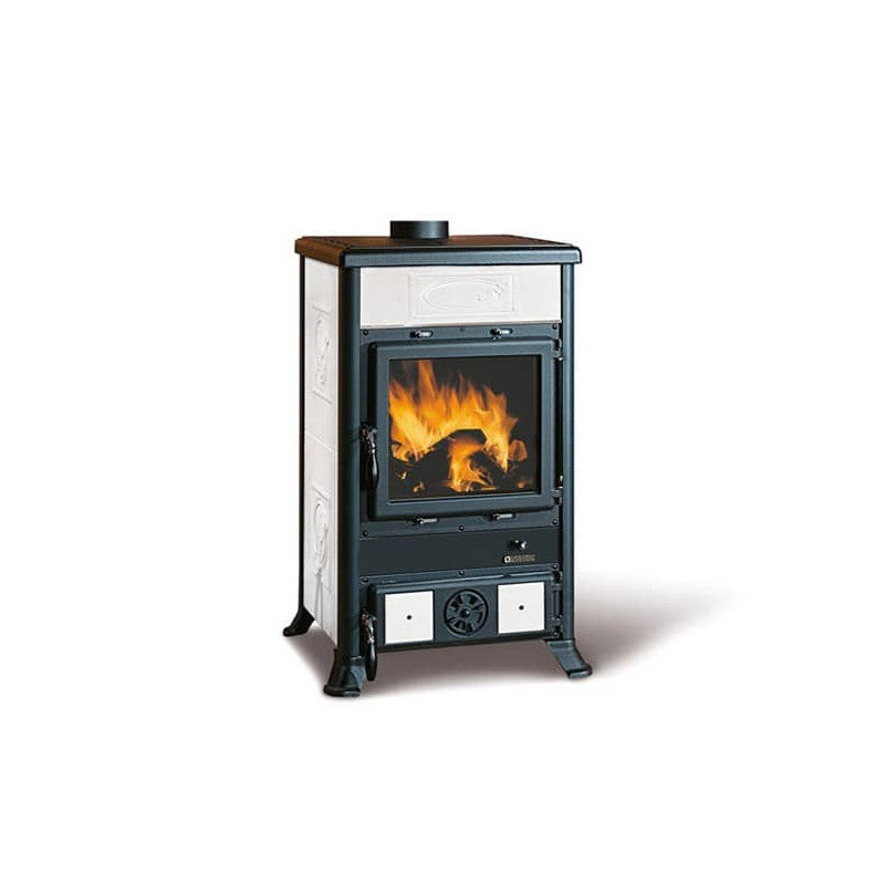 Rossella R1 5.0 Keramik Holzofen: Effizienter 9 kW Gusseisen-Kamin, Umweltfreundlich mit Stil