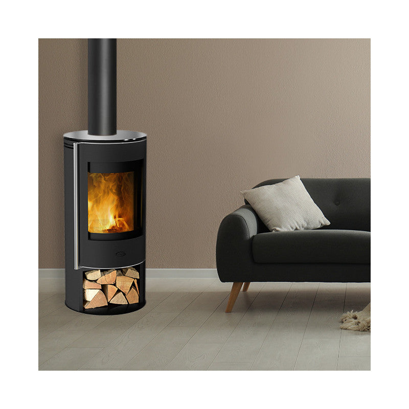Kompakter FirePlace Verona Kaminofen: Effizient, 5 kW, Automatische Tür, Modernes Design