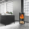 Kompakter FirePlace Verona Kaminofen: Effizient, 5 kW, Automatische Tür, Modernes Design