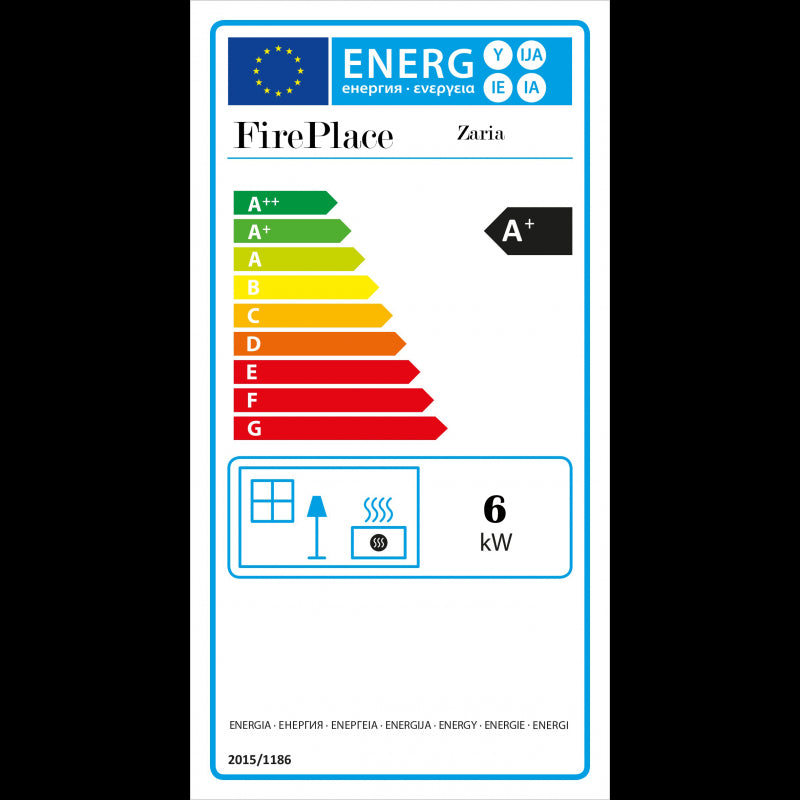 Zaria 6 kW Holzofen mit Specksteinplatte A+ Energieeffizienz Doppelverbrennung Großes Sichtfenster
