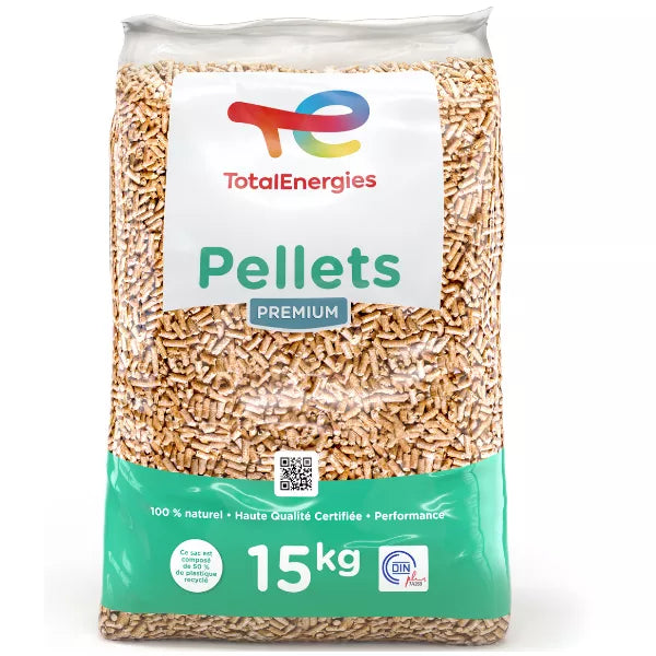 3 Paletten TotalEnergies Premium Holzpellets: Höchster Heizwert, EN Plus A1 & DINplus