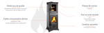 Lade das Bild in den Galerie-Viewer, La Nordica Gemma Forno 5.0 Holzofen: 7,3 kW, Naturstein, Integrierter Backofen für Gemütlichkeit
