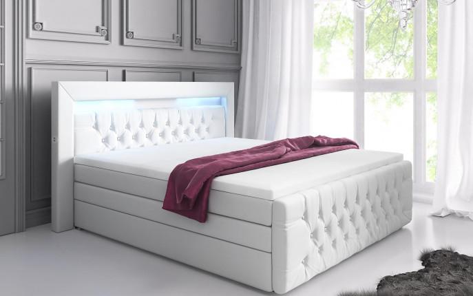 Luxuriöses Boxspringbett Sonno: LED, USB, Stauraum – Ultimativer Schlafkomfort