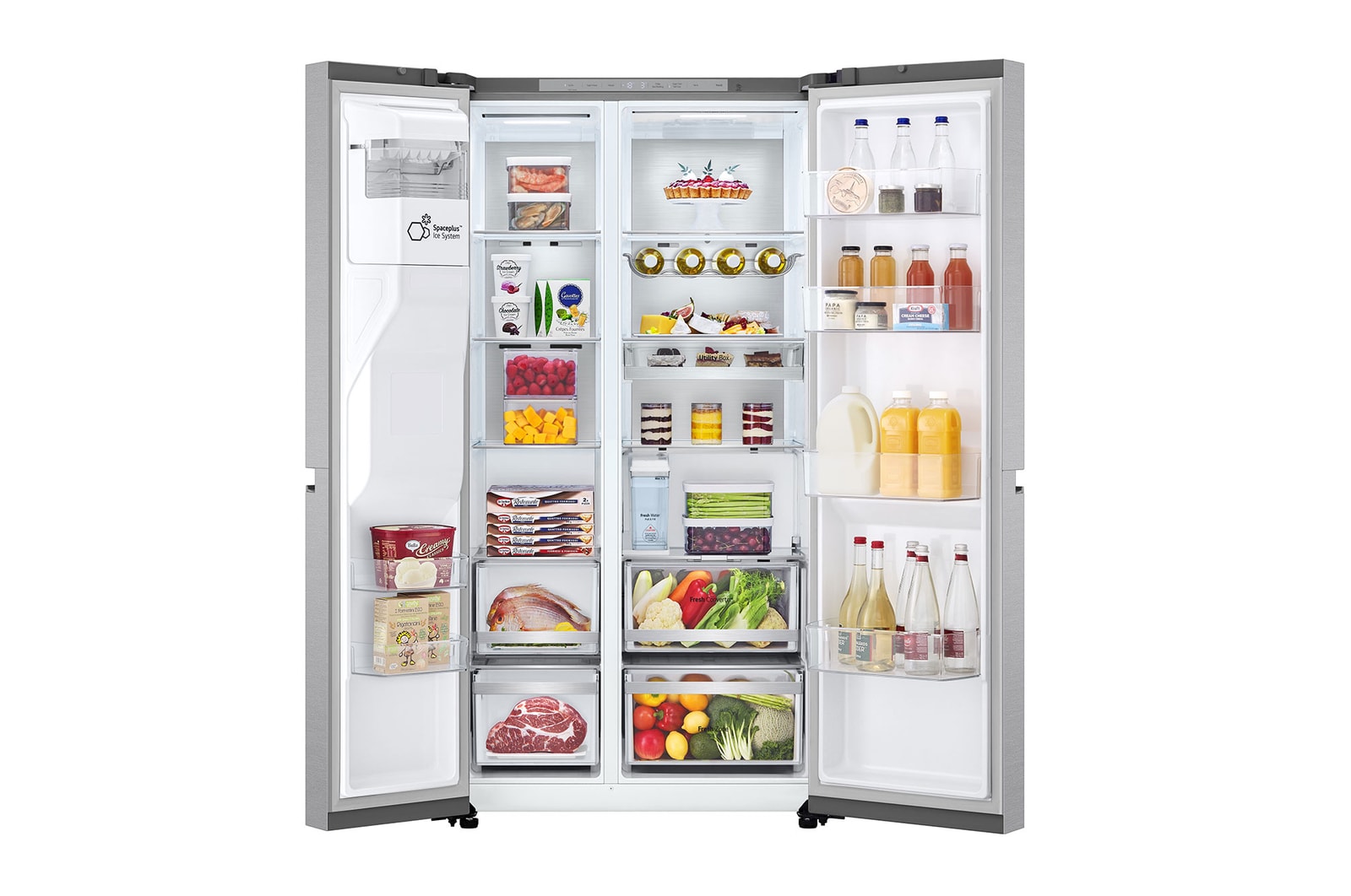 LG Side-by-Side Kühlschrank: 628L Großraum, Eis-, Crushed Ice- & Wasserspender, Metal Sorbet