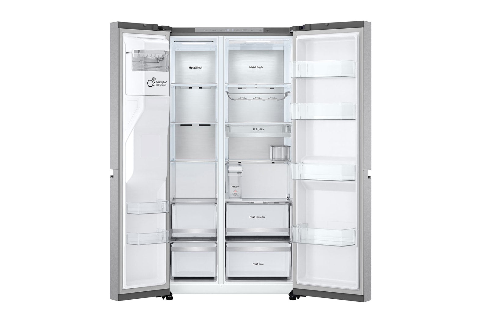 LG Side-by-Side Kühlschrank: 628L Großraum, Eis-, Crushed Ice- & Wasserspender, Metal Sorbet