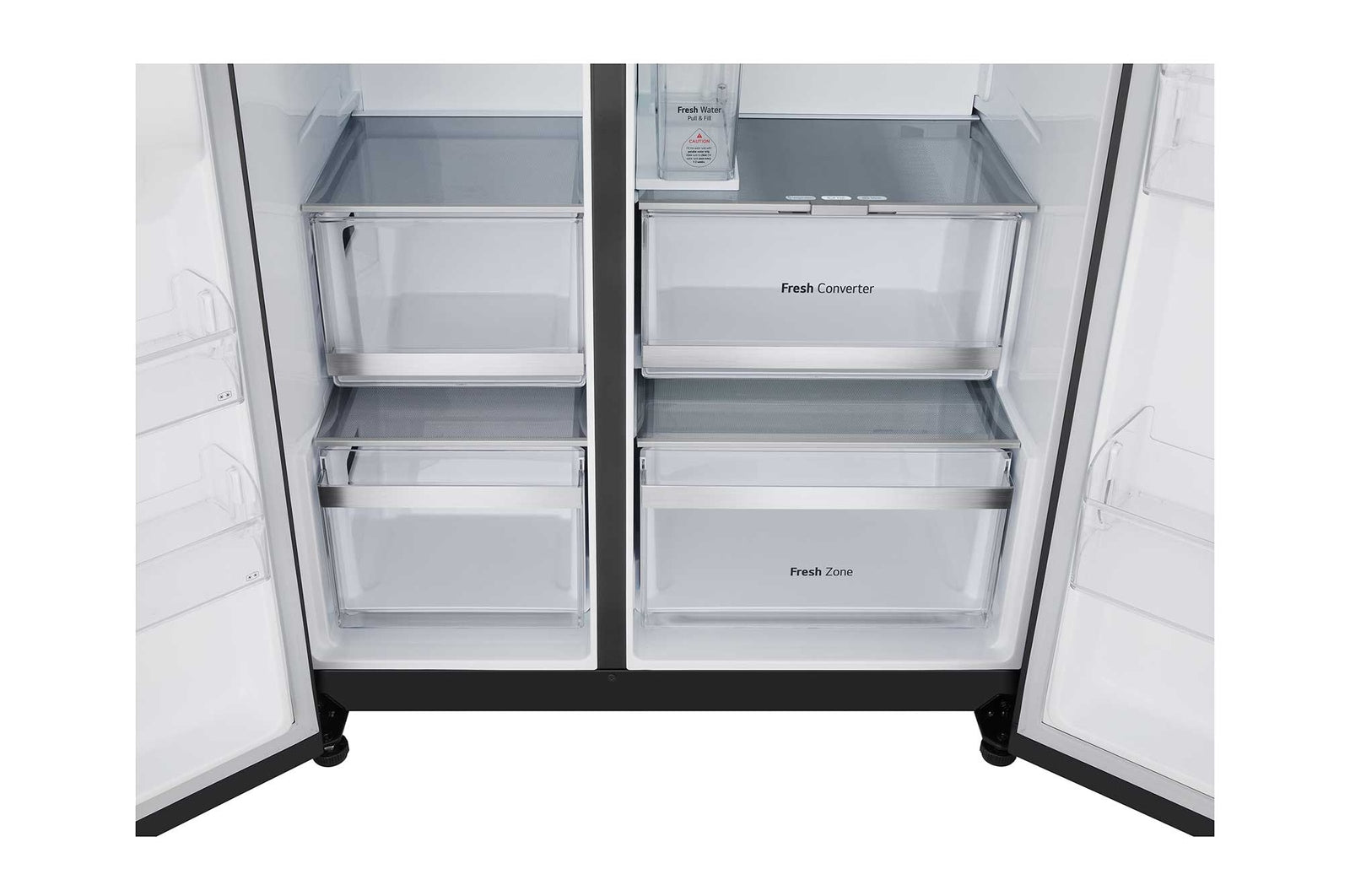 LG Side-by-Side Kühlschrank GSLE91EVAB: InstaView, Craft Ice, 623L, Black Steel