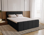 Lade das Bild in den Galerie-Viewer, Elegantes Boxspringbett Bergamo Samt mit Integriertem Stauraum – Hoher Schlafkomfort, Modernes Design
