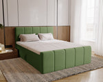 Lade das Bild in den Galerie-Viewer, Elegantes Boxspringbett Bergamo Samt mit Integriertem Stauraum – Hoher Schlafkomfort, Modernes Design
