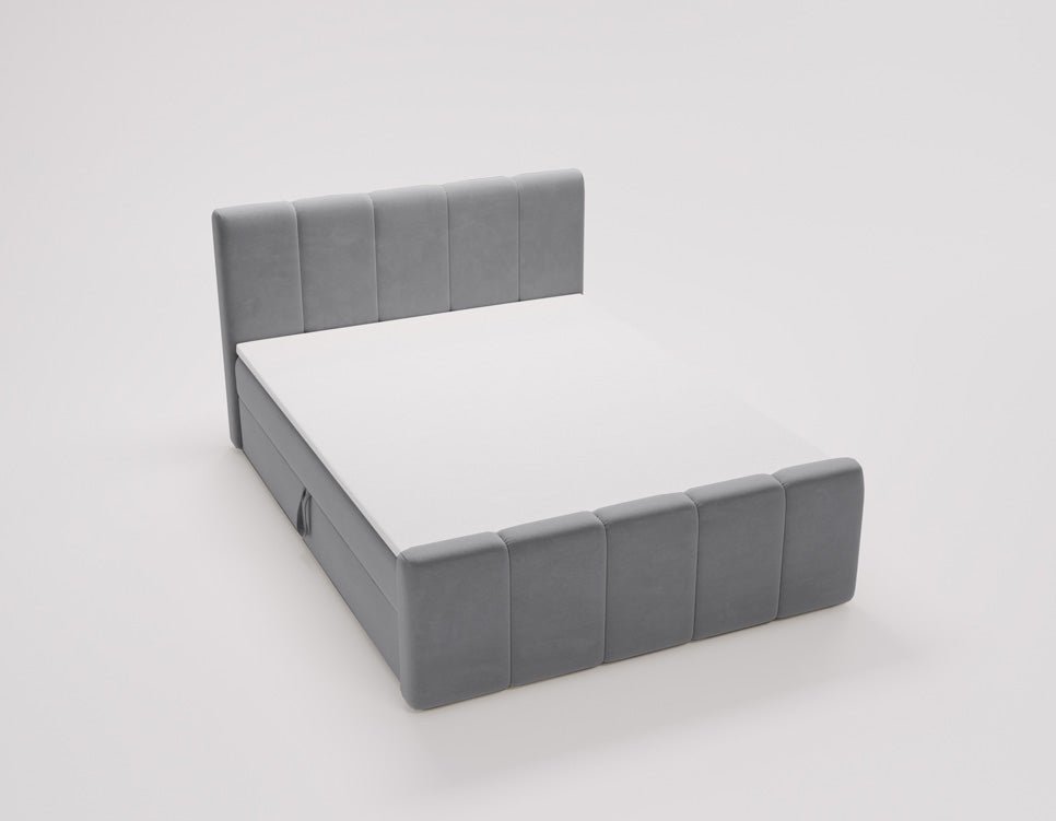 Elegantes Boxspringbett Bergamo Samt mit Integriertem Stauraum – Hoher Schlafkomfort, Modernes Design